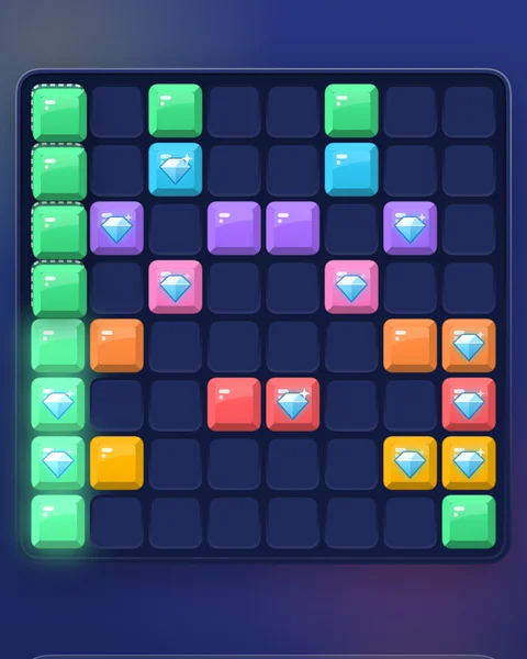 Gameplay: the column about to pop glows
